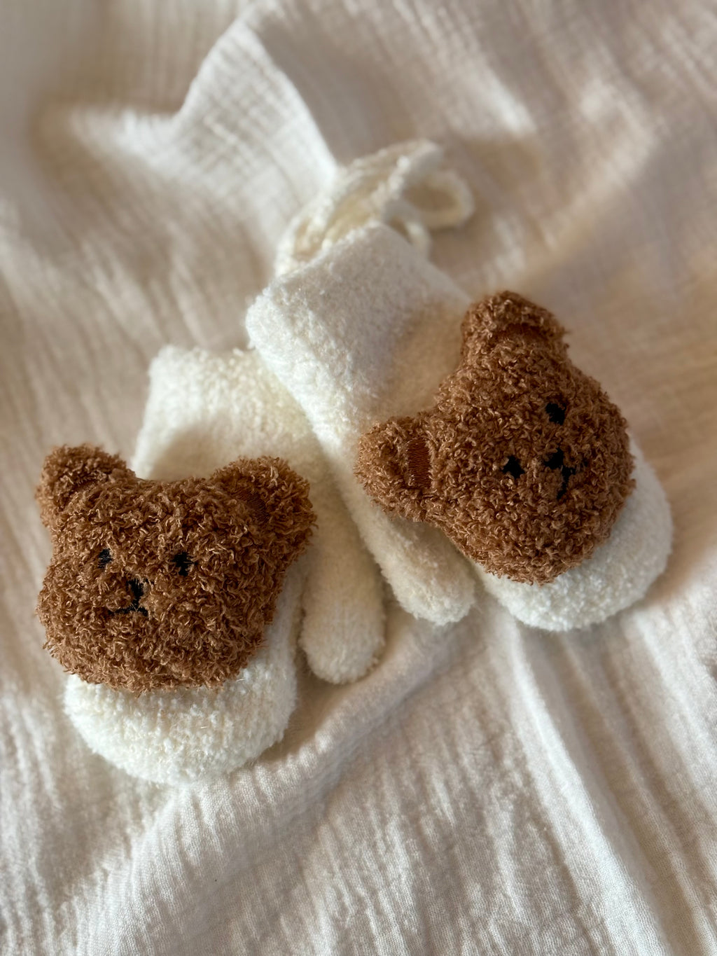 Wanten ‘Teddybeer’ | Beige & Taupe | Rammelaartje