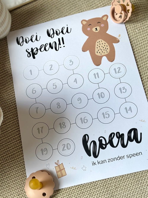 Aftelposter 'Doei doei speen!'