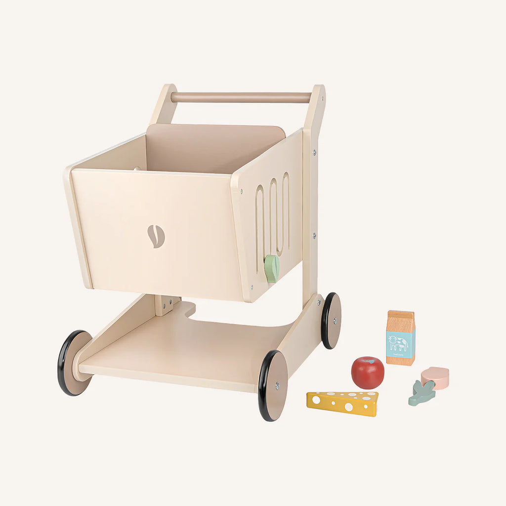 Loopwagen Oliver | Houten winkelwagen met accessoires | Babiem