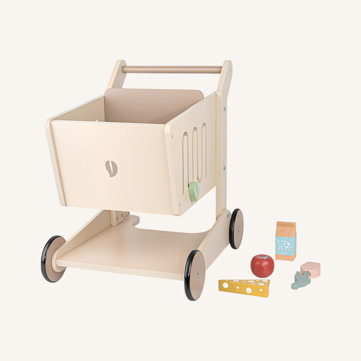 Loopwagen Oliver | Houten winkelwagen met accessoires | Babiem
