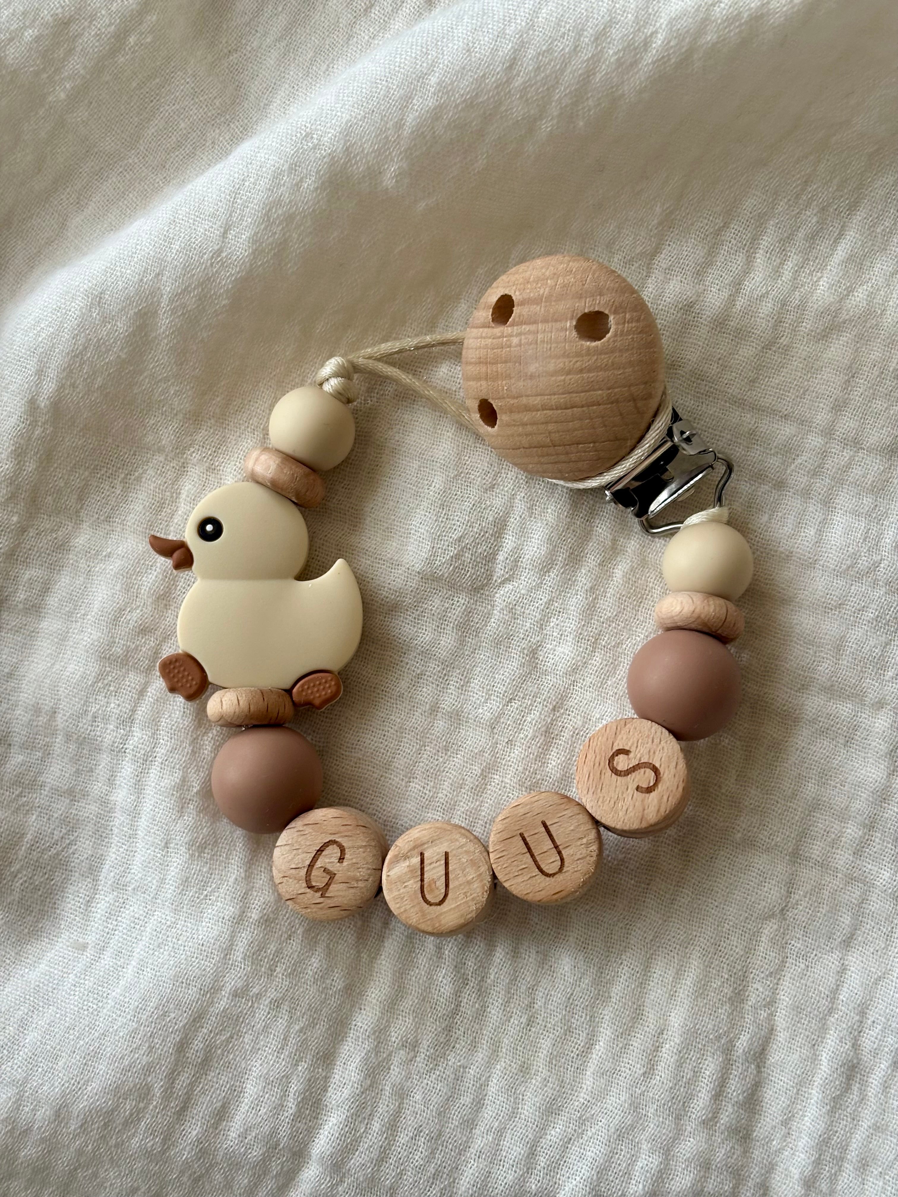 Speenkoord ‘Eend’ met naam