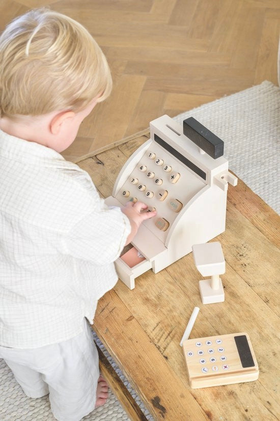Speelkassa Coco | Houten kassa inclusief accessoires | Babiem