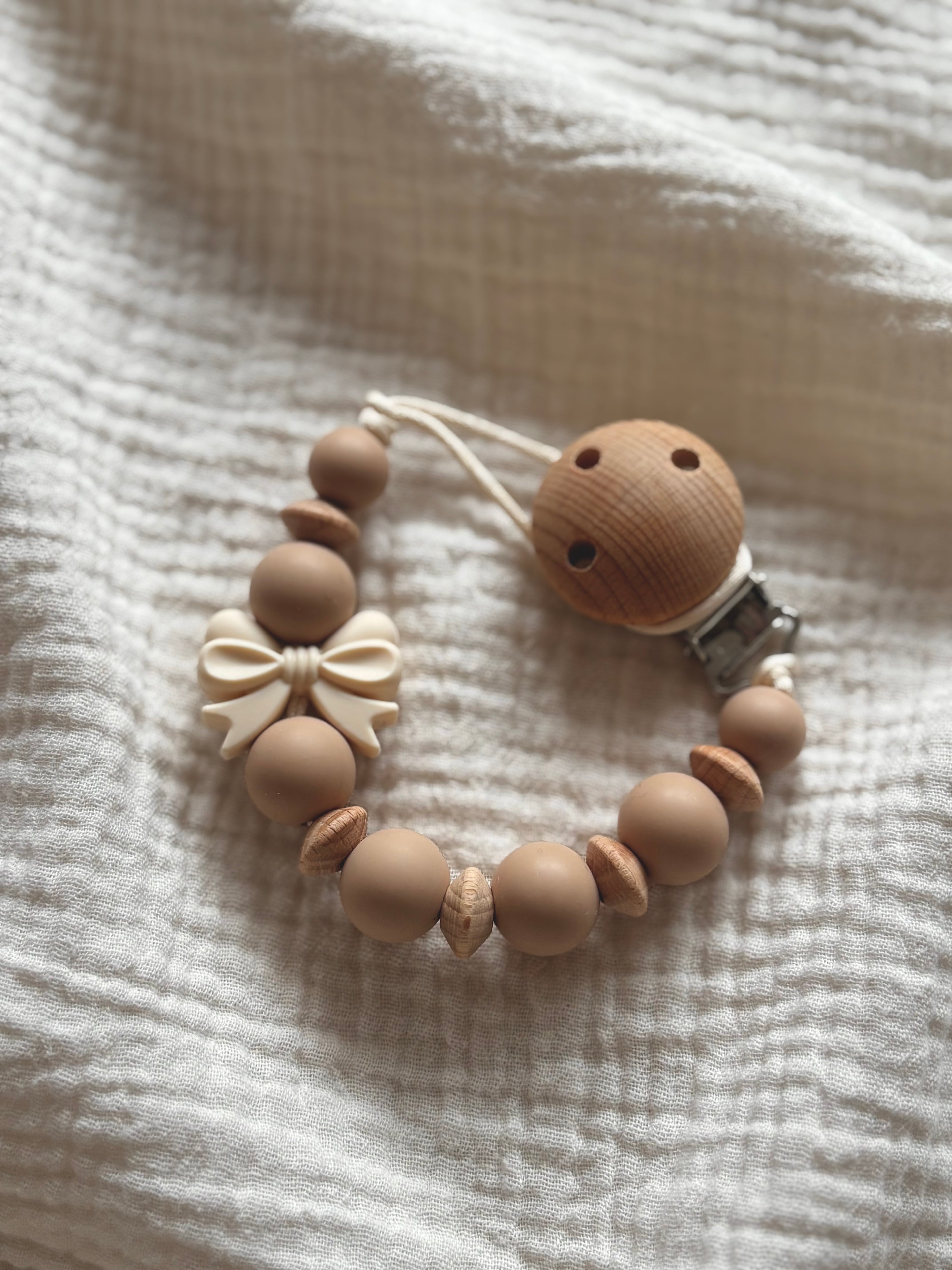 Speenkoord ‘Strik’ | Beige & Taupe