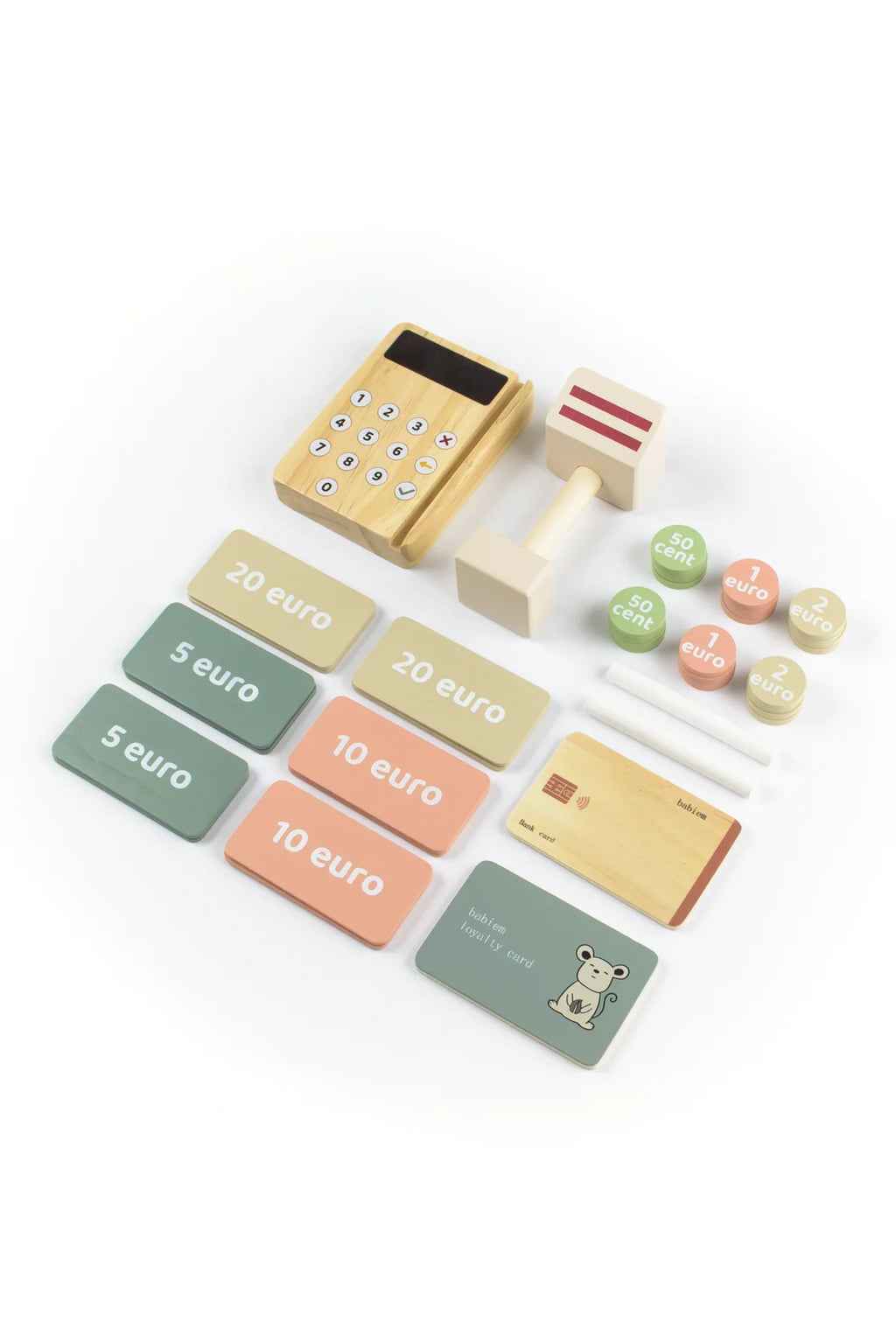 Speelkassa Coco | Houten kassa inclusief accessoires | Babiem
