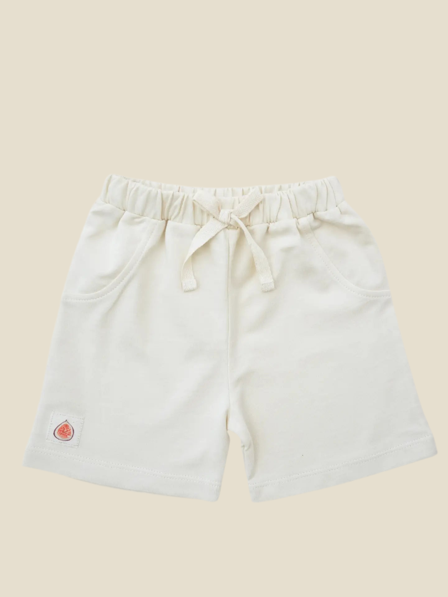 Jersey Shorts met vijgendetail | crème | Eli & Nev