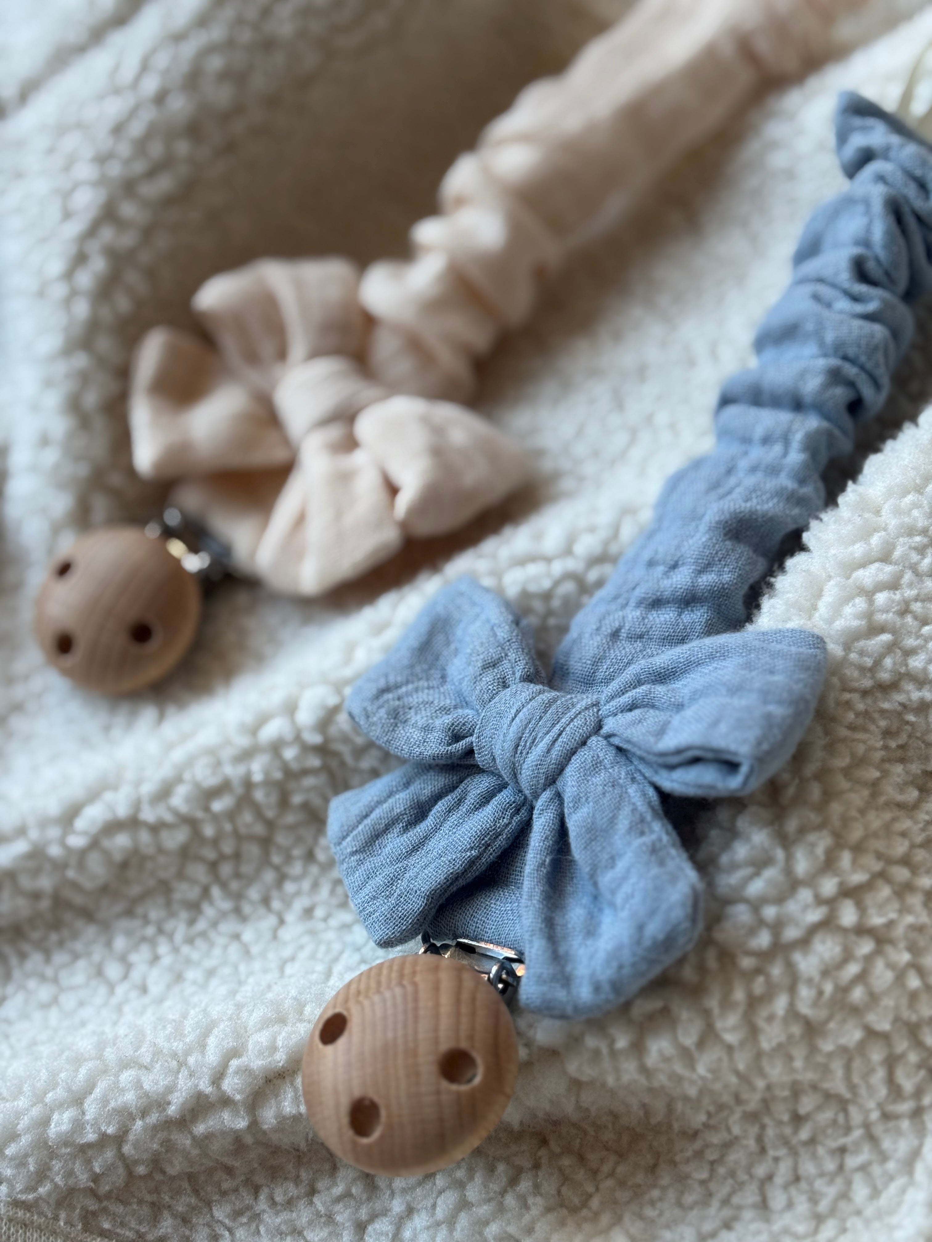 Stoffen speenkoord ‘Strik’ | Blauw