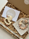 Cadeauset speenkoord met naam & bijtring 'Eend'