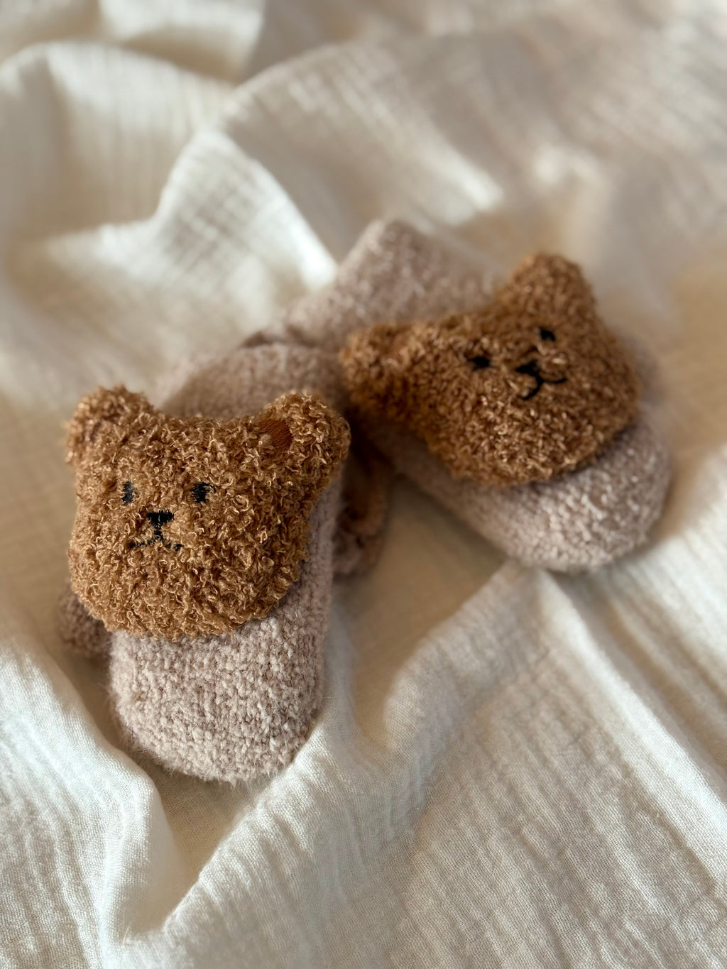 Wanten ‘Teddybeer’ | Beige & Taupe | Rammelaartje