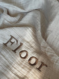 Hydrofiele doek met naam | Sand | 60x60